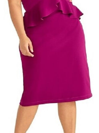 Rachel Roy Plus Women's Roy Ruffle Sheath Dress Purple Size Petite Small
