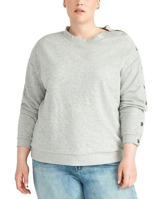 Rachel Roy Women's Marina Sweatshirt Gray Size 2X