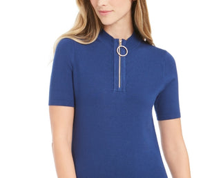 Calvin Klein Women's Mock Neck Top Blue Size Medium