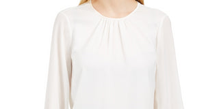 Calvin Klein Women's Woven Top White Size X-Large