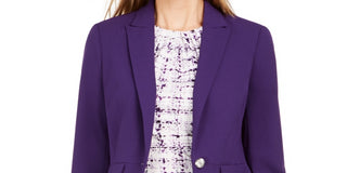 Calvin Klein Women's One Button Blazer PurpleSize 4