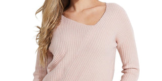Guess Women's Alivia Asymmetric Sweater Pink Size X-Large