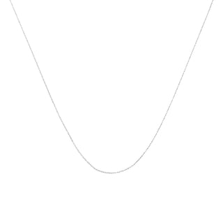 Solid 10K White Gold 0.5Mm Rope Chain Necklace. Unisex Chain - Size 16" Inches