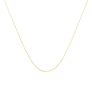 Solid 10K Yellow Gold 0.5Mm Slim And Dainty Unisex 18" Rope Chain Necklace