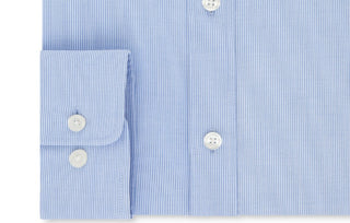 Tommy Hilfiger Men's Athletic Fit Performance Stretch Th Flex Collar Fineline Stripe Dress Shirt Blue Size 17.5x32-33