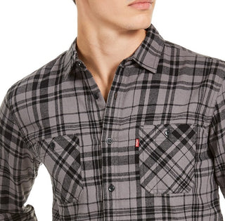 Levi's Men's Miguel Regular-Fit Plaid Flannel Shirt Black Size Small