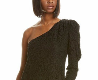 Leyden Women's Asymmetric Lace Top Black Size Small