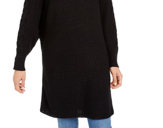 American Rag Women's  Lace-Up Tunic Sweater  Black Size Medium