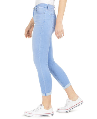 Celebrity Pink Juniors' Cuffed High-Rise Skinny Jeans Dark Blue Size 1