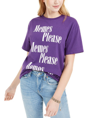 Freeze 24-7 Juniors' Graphic-Print Cotton T-Shirt Purple Size Large
