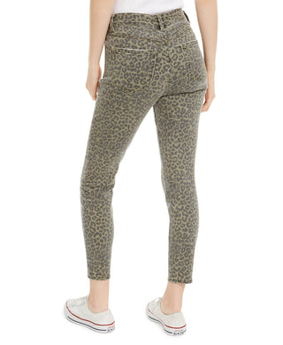 Indigo Rein Juniors Leopard-Print Cropped Skinny Jeans Green Size 0