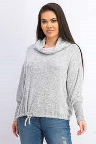 Hippie Rose Juniors' Cozy Funnel-Neck Pullover Gray Size Extra Small