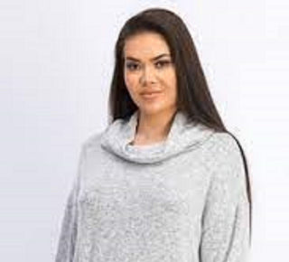 Hippie Rose Juniors' Cozy Funnel-Neck Pullover Gray Size Extra Small
