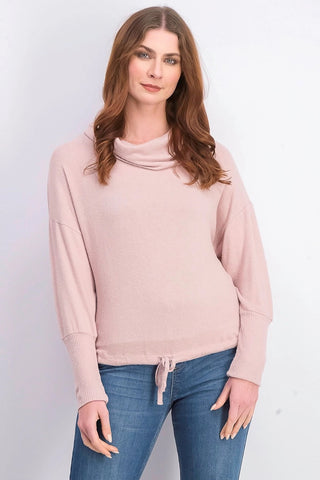 Hippie Rose Junior's Cozy Funnel-Neck Pullover Pink Size X-Large