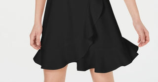 Speechless Juniors' Scuba Crepe Fit & Flare Dress Black Size X-Large