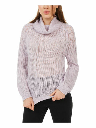 Planet Gold Juniors' Cowl-Neck Sweater Purple Size X-Large