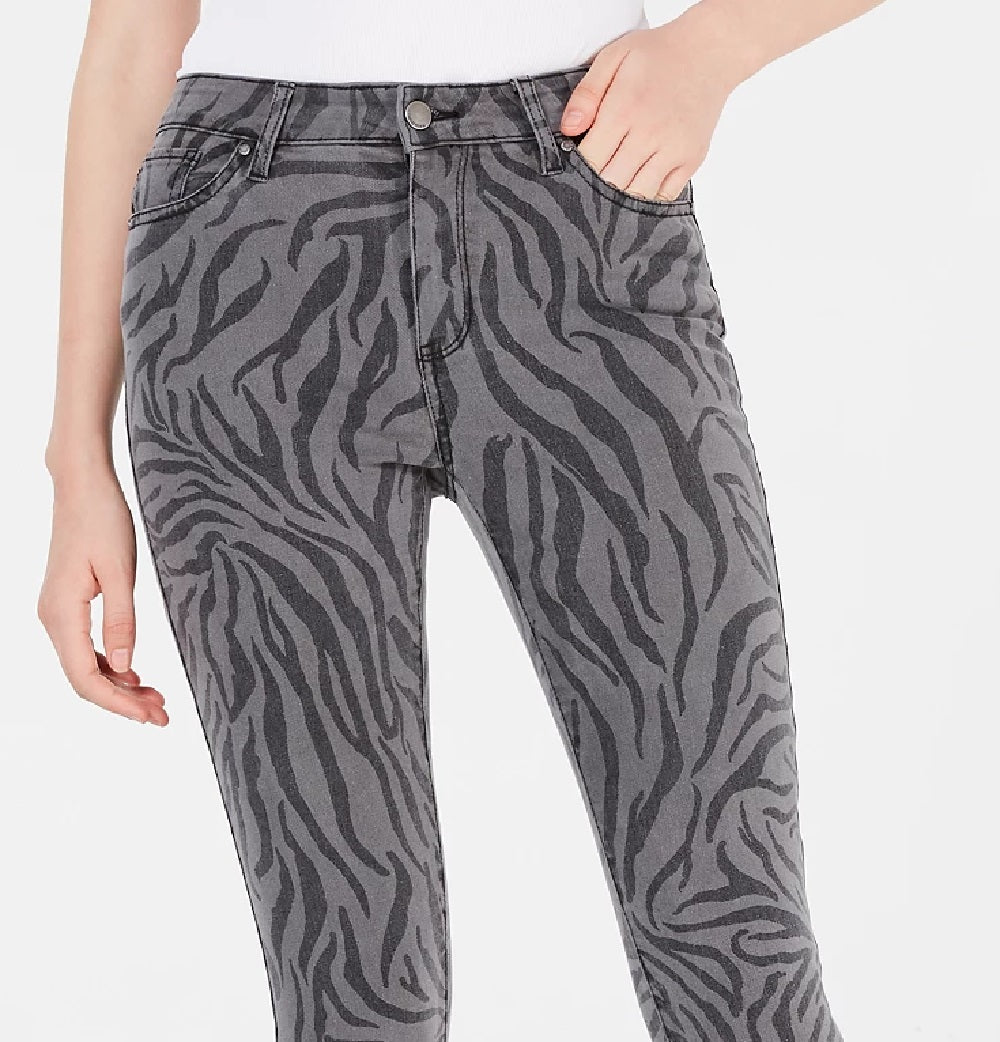 Tinseltown Junior´s Zebra Print Skinny Jeans Grey Size 13 レディース-