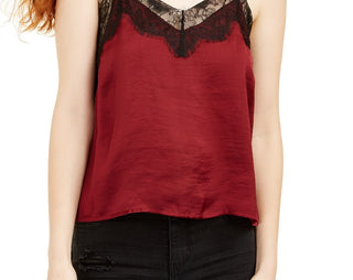 Love Fire Women's Lace-Trim Camisole Wine Size Extra Large