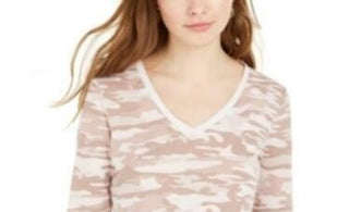 Ultra Flirt Juniors' Long-Sleeved Textured Boyfriend T-Shirt Pink Size Small