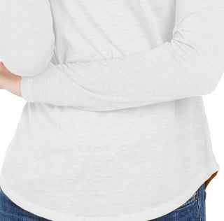 Ultra Flirt Juniors' Long-Sleeved Textured Boyfriend T-Shirt White Size Small