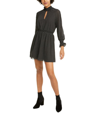 Rachel Roy Women's Dotted-Print Dress Black Size Medium