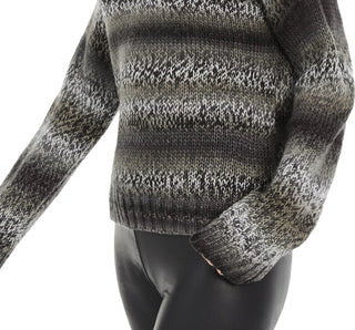 Ultra Flirt Juniors' Ombre-Striped Pullover Sweater Gray Size Small