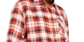 Ultra Flirt Juniors' Plaid Flannel Shirt Red Size Extra Small