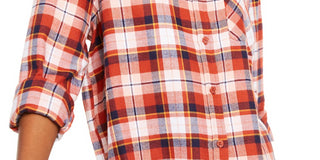 Ultra Flirt Juniors' Plaid Flannel Shirt Red Size Extra Small