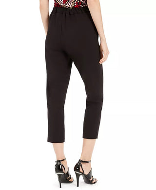 Calvin Klein Women's Piped-Trim Cropped Pants Black Size 2