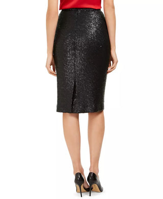 Calvin Klein Women's Sequined Pencil Skirt Black Size 4