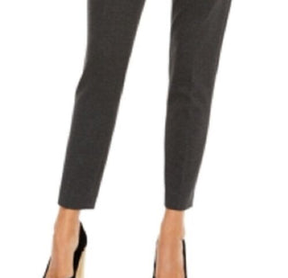 Calvin Klein Women's Faux-Leather-Trim Slim-Leg Pants Dark Gray Size 16