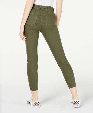 Vanilla Star Women's Belted Cropped Jeans Green Size 3
