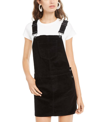 Vanilla Star Juniors' Corduroy Overalls Dress Black Size 9
