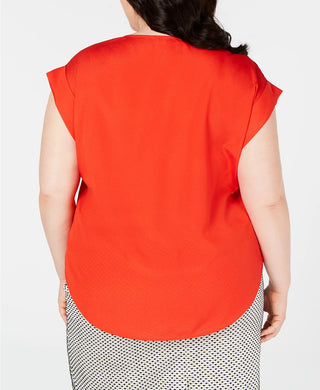 Calvin Klein Women's Size Cap Sleeve Top  Red Size 2X
