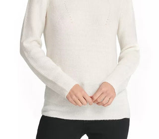 DKNY Women's Embellished Sweater White Size Medium