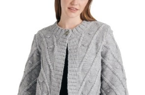 Lucky Brand Women's Gray Textured Heather Long Sleeve Open Cardigan Sweater Grey Size Large