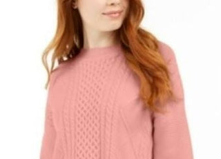 The Good Jane Women's Kelsey Cable-Knit Sweater  Pink Size XS
