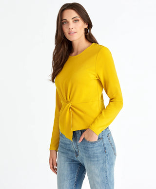 Rachel Roy Women's Val Knot Front Top Yellow Size XX-Large