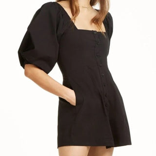 Danielle Bernstein Women's Puff Sleeve Mini Dress Black Size 12