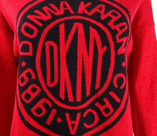 DKNY Women's Graphic Logo Sweatshirt Red Size Large