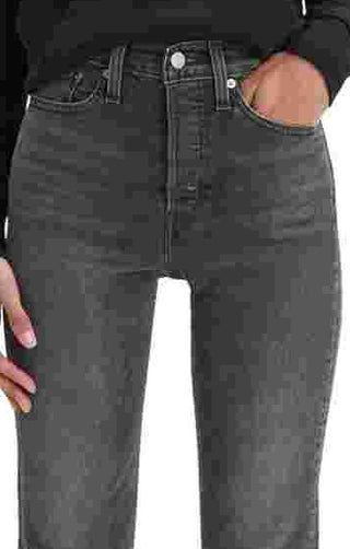 Levi's Women's Cropped Button Fly Jeans Black Size 50X42