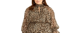 Rachel Roy Women's Lucky Leopard Dress Leoprad Size 0X