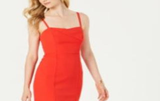 Vince Camuto Women's Laguna Crepe Bodycon Dress Cocktail & Party Dresses Red Size 14