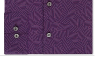 Kenneth Cole Reaction Men's Slim Fit Stretch Performance Dress Shirt Purple Size 16.5X32X33