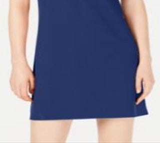 BCX Women's Sleeveless Halter Above the Knee Sheath Dress Blue Size L