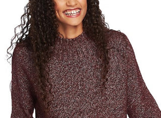 1.STATE Women's Marled Turtleneck Sweater Purple Size X-Large