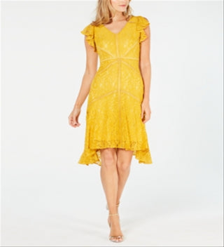 Taylor Lace a-Line Dress - Mustard Yellow Size 6