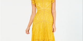 Taylor Lace a-Line Dress - Mustard Yellow Size 6