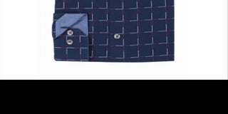Original Penguin Heritage Slim Fit Stitched Pattern Dress Shirt Navy Size 15x32-33