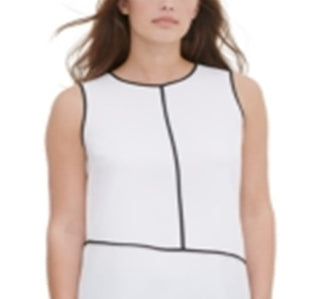 Calvin Klein Women's Asymmetrical Sleeveless Top White Size X-Small